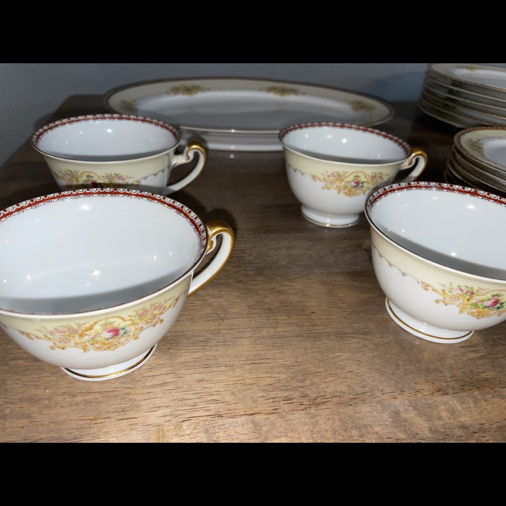 Meito China, 7 piece hand-painted “DOVER” set